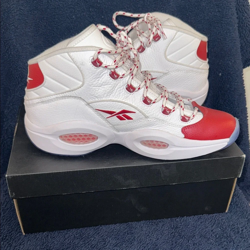 Reebok Question Red White High-Top Sneakers - Picture 10 of 10